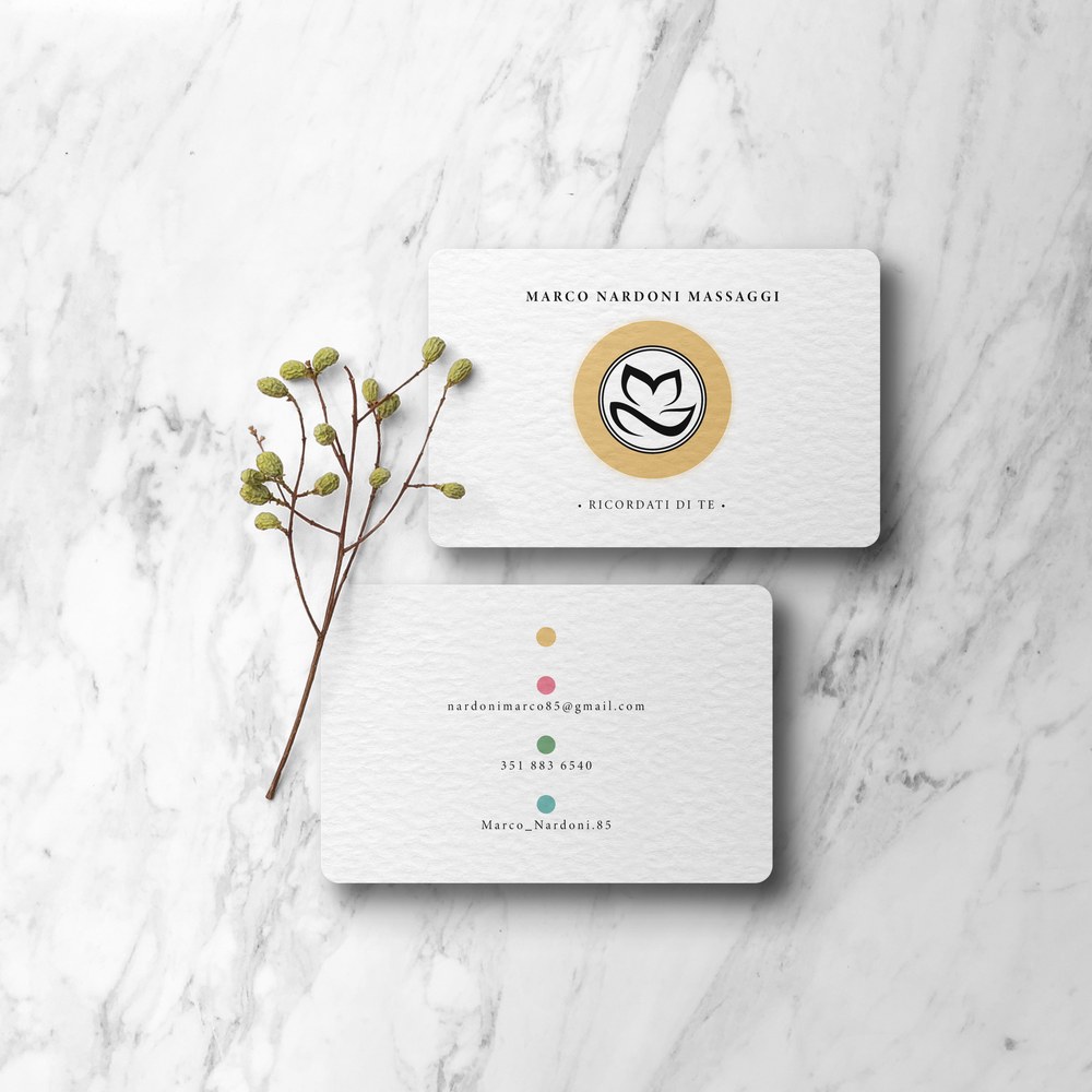 Marco Nardoni Massaggi business card design